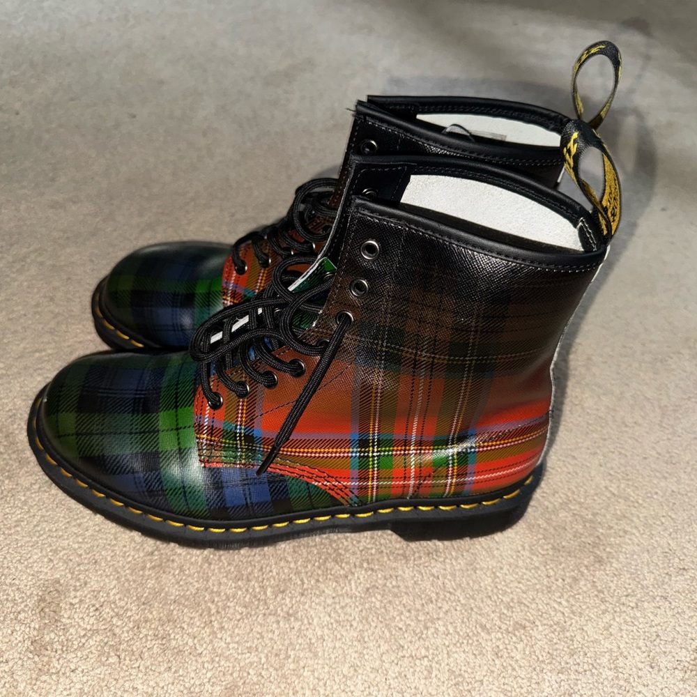 Dr. Martens plaid boots